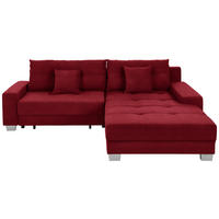 HÖRNSOFFA i flatväv mörkröd  - mörkröd/silver, Klassisk, trä/textil (273/192cm) - MID.YOU