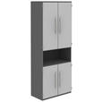 AKTENSCHRANK Anthrazit, Hellgrau  - Anthrazit/Hellgrau, KONVENTIONELL, Holzwerkstoff (80/217,4/43cm) - Moderano