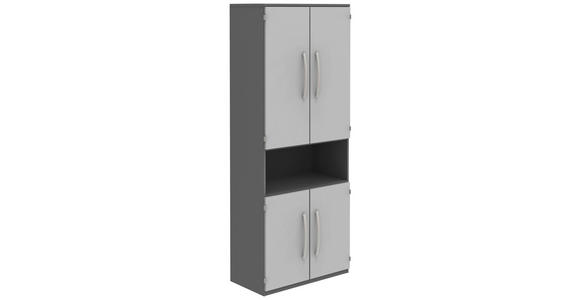AKTENSCHRANK Anthrazit, Hellgrau - Anthrazit/Hellgrau, KONVENTIONELL, Holzwerkstoff (80/217,4/43cm) - Moderano