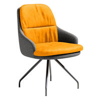 ARMLEHNSTUHL  Beinauswahl, Sitzfläche 360° drehbar, Stoff-/Lederauswahl Velours  Currygelb, Grau  - Currygelb/Schwarz, Design, Textil/Metall (60/86/66cm) - Dieter Knoll