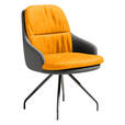 ARMLEHNSTUHL  Beinauswahl, Sitzfläche 360° drehbar, Stoff-/Lederauswahl Velours  Currygelb, Grau  - Currygelb/Schwarz, Design, Textil/Metall (60/86/66cm) - Dieter Knoll