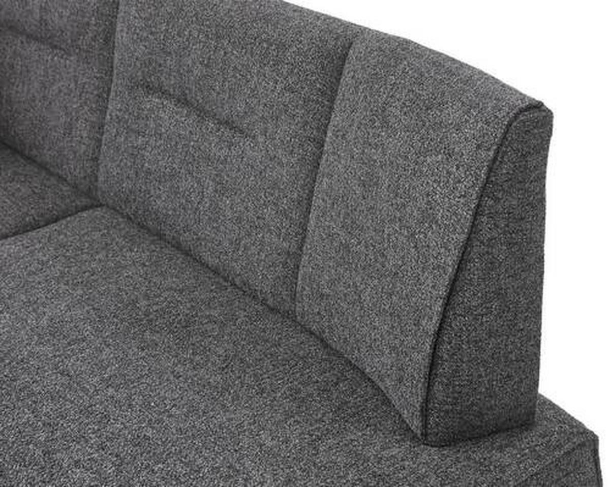ECKBANK in Metall, Textil Graphitfarben  - Schwarz/Graphitfarben, Design, Textil/Metall (142/182cm) - Valdera