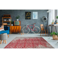 VÄVD MATTA 200/290 cm Baroque  - röd, Basics, textil (200/290cm) - Novel