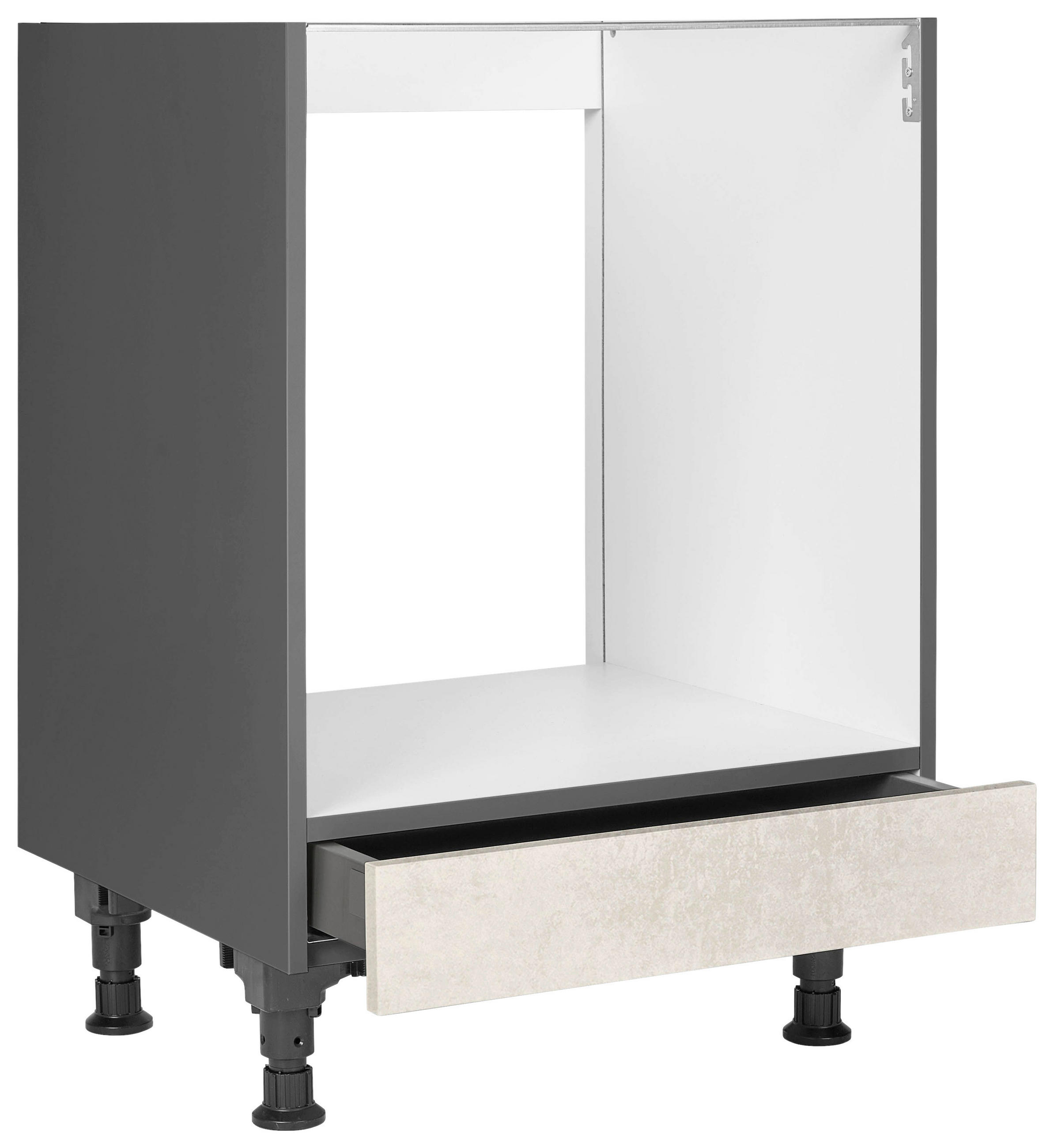 HERDUMBAUSCHRANK 60/87/56 cm Weiss - Schieferfarben/Weiss, Modern, Holzwerkstoff (60/87/56cm) - Nobilia