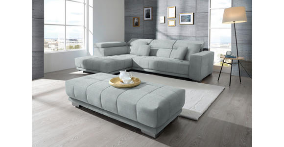 ECKSOFA in Mikrofaser Platinfarben  207/301 cm  - Platinfarben/Chromfarben, Design, Textil/Metall (207/301cm) - Xora