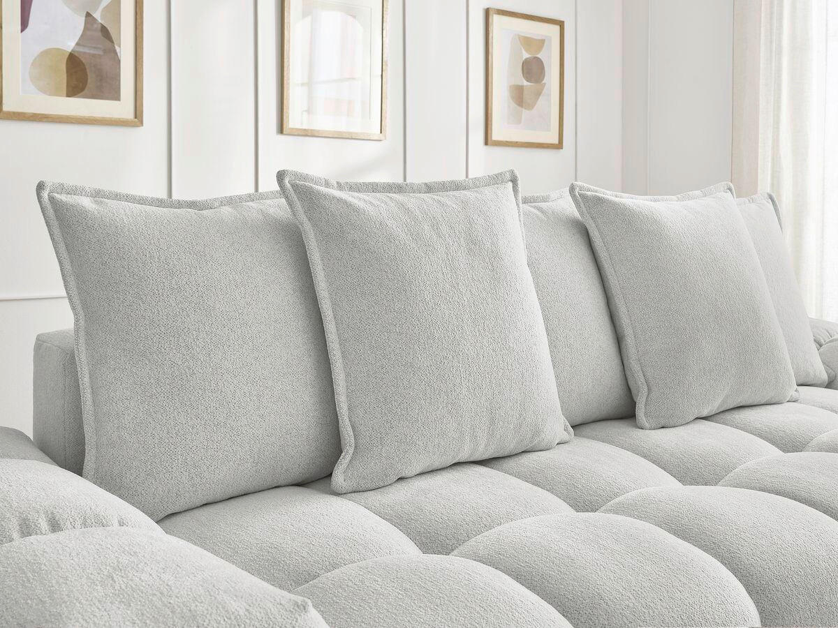 SCHLAFSOFA EVEREST  mit Armteil links, Armteil rechts Flachgewebe Hellgrau  - Hellgrau/Schwarz, MODERN, Kunststoff/Textil (278/115/90cm)