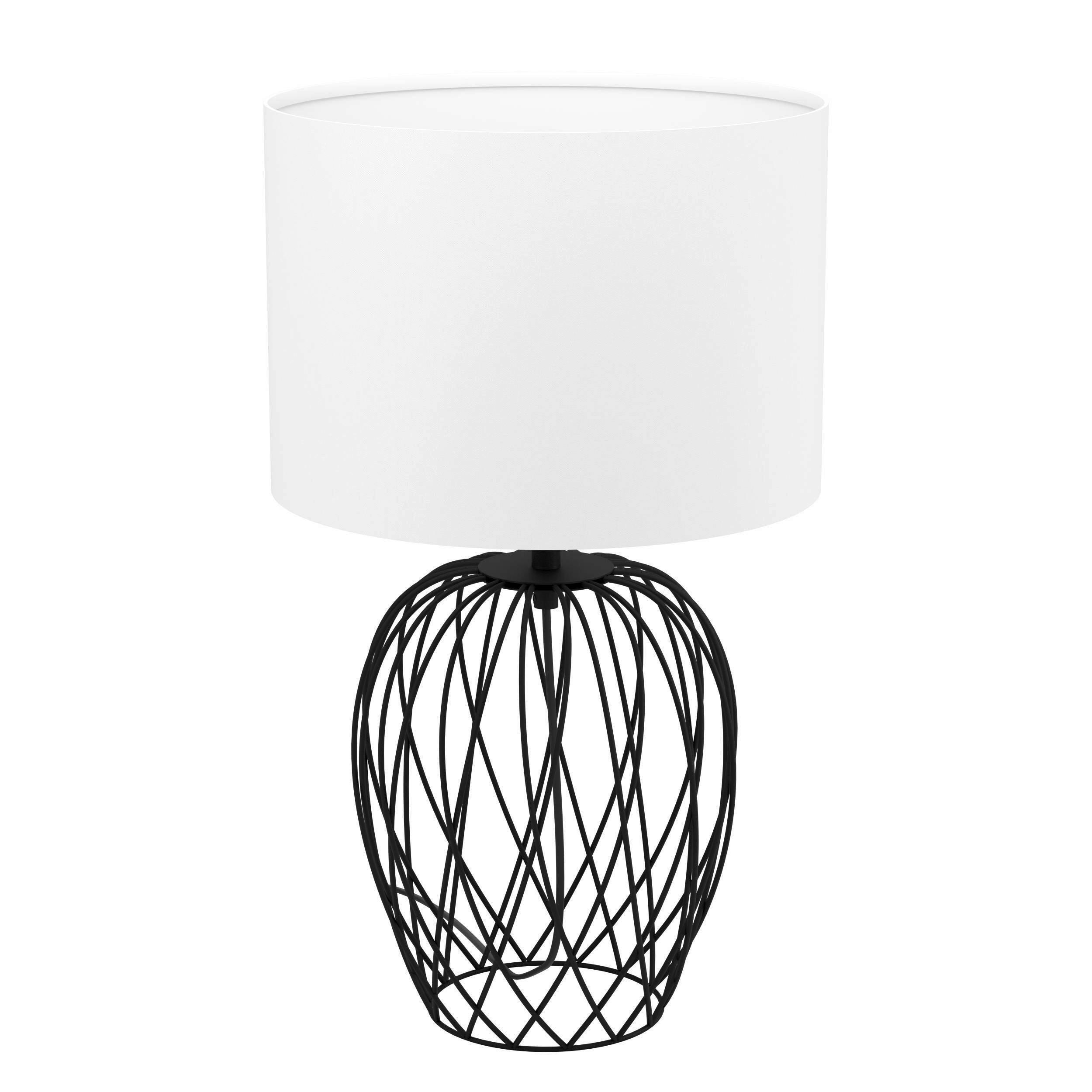 BORDSLAMPA 30/51,5 cm   - vit/svart, Klassisk, metall/textil (30/51,5cm) - Eglo