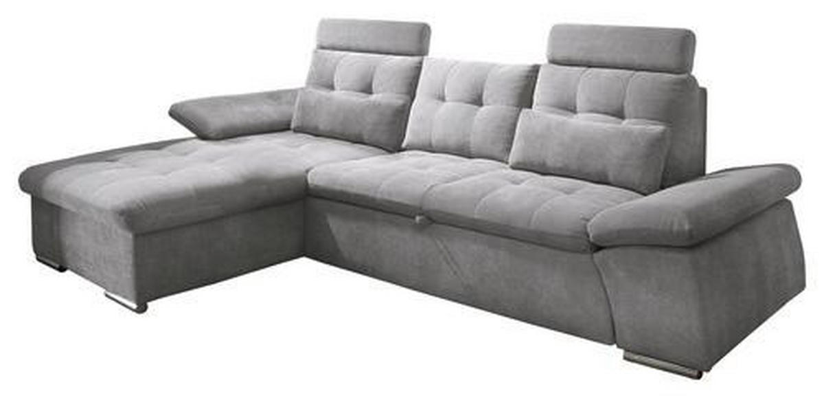 SAROKKANAPÉ textil, faalapú anyag szürke  - ezüst/szürke, Konventionell, műanyag/faalapú anyag (170/268cm) - MID.YOU