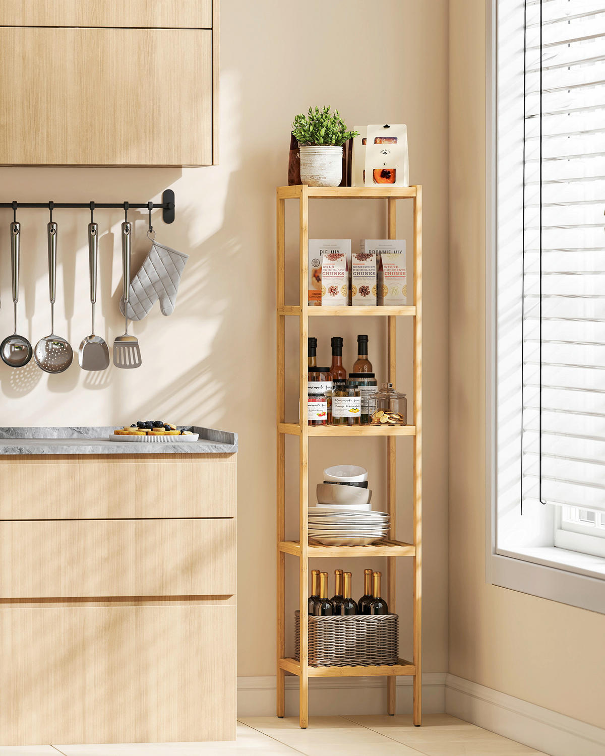BADEZIMMERREGAL 33/146/33 cm  - Naturfarben, Basics, Naturmaterialien (33/146/33cm)