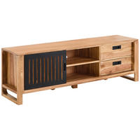 LOWBOARD  in 160/50/40 cm  - Schwarz/Naturfarben, KONVENTIONELL, Holz/Metall (160/50/40cm) - Livetastic