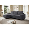 ECKSOFA Anthrazit Cord  - Anthrazit/Schwarz, KONVENTIONELL, Textil/Metall (150/240cm) - Carryhome