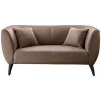 2-SITZER-SOFA Lederlook Braun  - Schwarz/Braun, Modern, Holz/Textil (172/83/88cm) - Livetastic