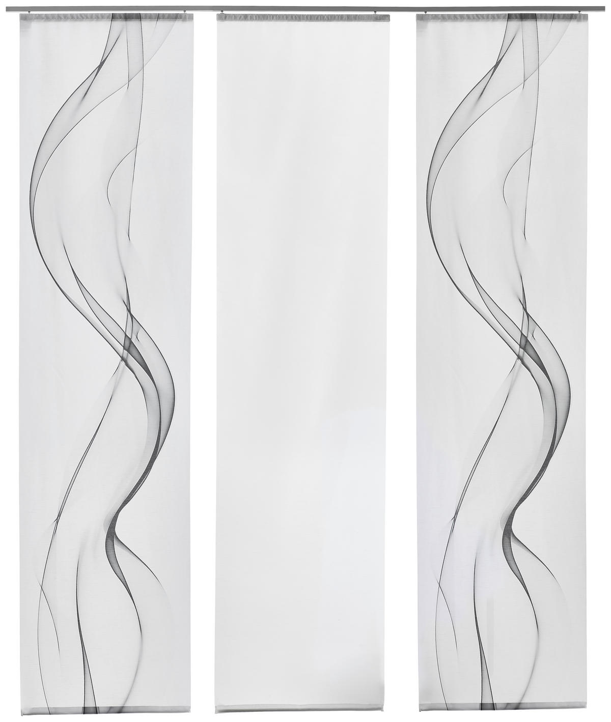 FLÄCHENVORHANG in Grau, Weiß halbtransparent  - Weiß/Grau, Design, Textil (60/245cm) - Novel