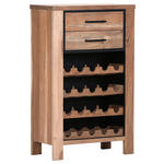 WEINREGAL  - Schwarz/Akaziefarben, LIFESTYLE, Holz/Metall (65/105/35cm) - Landscape