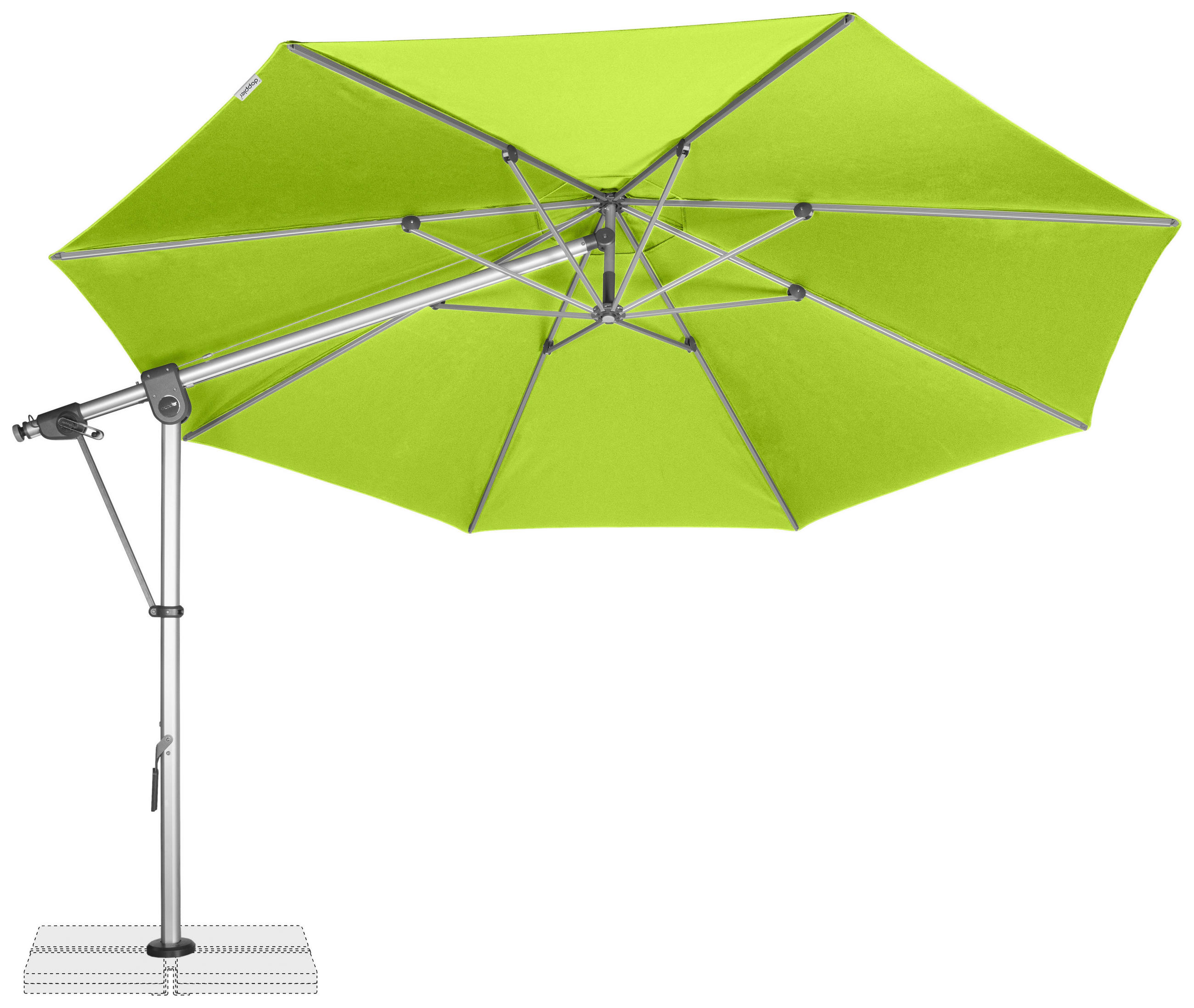 AMPELSCHIRM 350 cm Smaragdgrün  - Smaragdgrün/Silberfarben, Basics, Textil/Metall (350/350cm) - Doppler