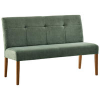 SITZBANK 140/92/66 cm Webstoff Grün, Eichefarben Eiche massiv  - Eichefarben/Grün, KONVENTIONELL, Holz/Textil (140/92/66cm) - Cantus