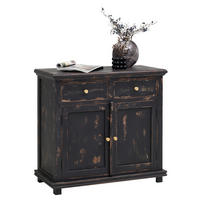 KOMMODE Schwarz  90/85/42 cm  - Goldfarben/Schwarz, Lifestyle, Holz/Metall (90/85/42cm) - Ambia Home