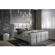 BOXBETT 180/200 cm  in Hellgrau  - Chromfarben/Hellgrau, Design, Holz/Holzwerkstoff (180/200cm) - Esposa