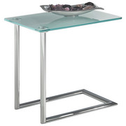 Beistelltisch/Nachttisch in Chromfarben - Chromfarben, Design, Glas/Metall (35/47,5/50cm) - Ada Austria