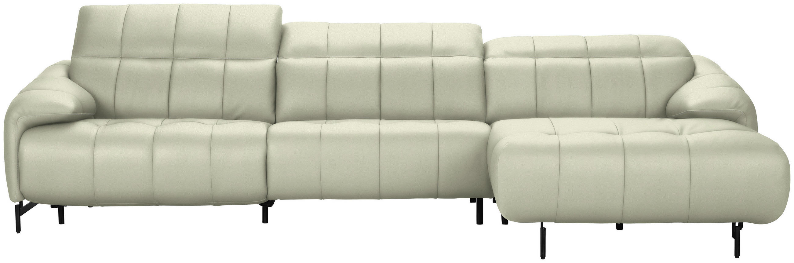 SAROKKANAPÉ bőr fehér  - natúr színű/fekete, Design, bőr/fém (313/165cm) - Belluti