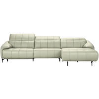 ECKSOFA  in Echtleder Weiß  313/165 cm  - Schwarz/Weiß, Design, Leder/Metall (313/165cm) - Belluti