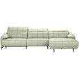 ECKSOFA  in Echtleder Weiß  313/165 cm  - Schwarz/Weiß, Design, Leder/Metall (313/165cm) - Belluti