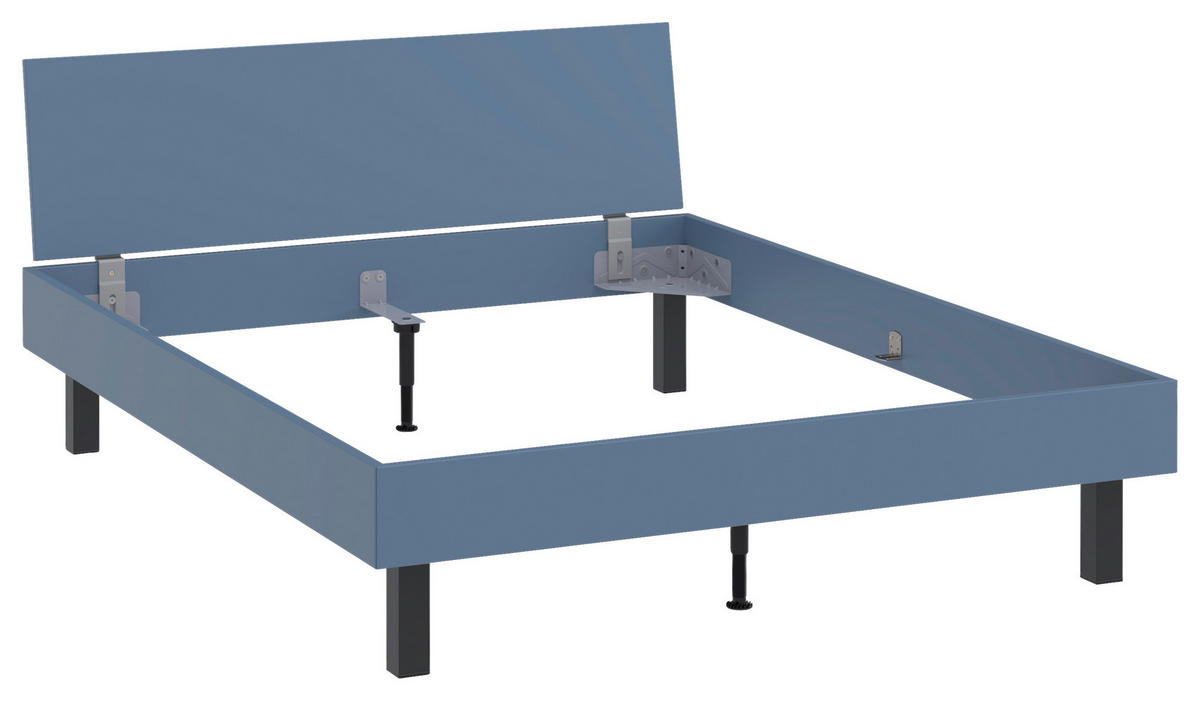 BETT 160/200 cm  in Blau  - Blau/Schwarz, Design, Holzwerkstoff/Metall (160/200cm) - Xora