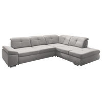 ECKSOFA  in Mikrofaser Silberfarben  312/260 cm  - Chromfarben/Silberfarben, Design, Textil/Metall (312/260cm) - Beldomo Style