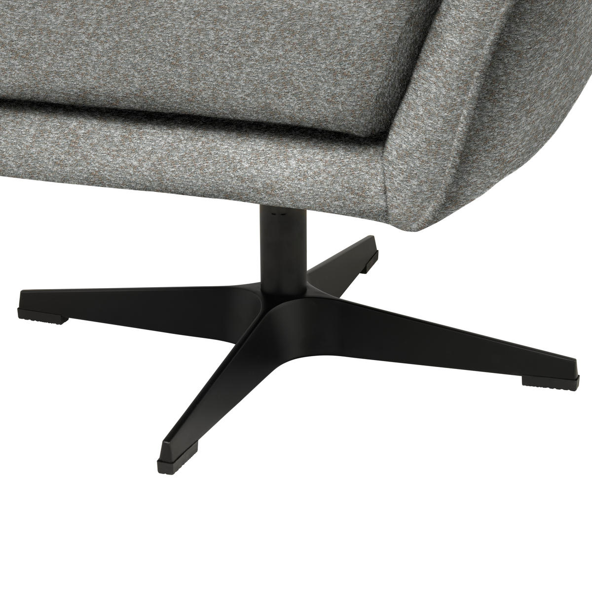 SESSEL in Bouclé Grau  - Schwarz/Grau, Design, Textil/Metall (80/78/80cm) - Stylife
