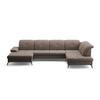 WOHNLANDSCHAFT in Flachgewebe Schlammfarben  - Schlammfarben/Schwarz, KONVENTIONELL, Textil/Metall (185/357/231cm) - Sit & More