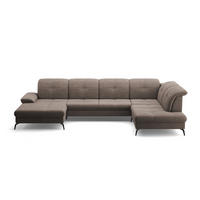 WOHNLANDSCHAFT in Flachgewebe Schlammfarben  - Schlammfarben/Schwarz, KONVENTIONELL, Textil/Metall (185/357/231cm) - Sit & More