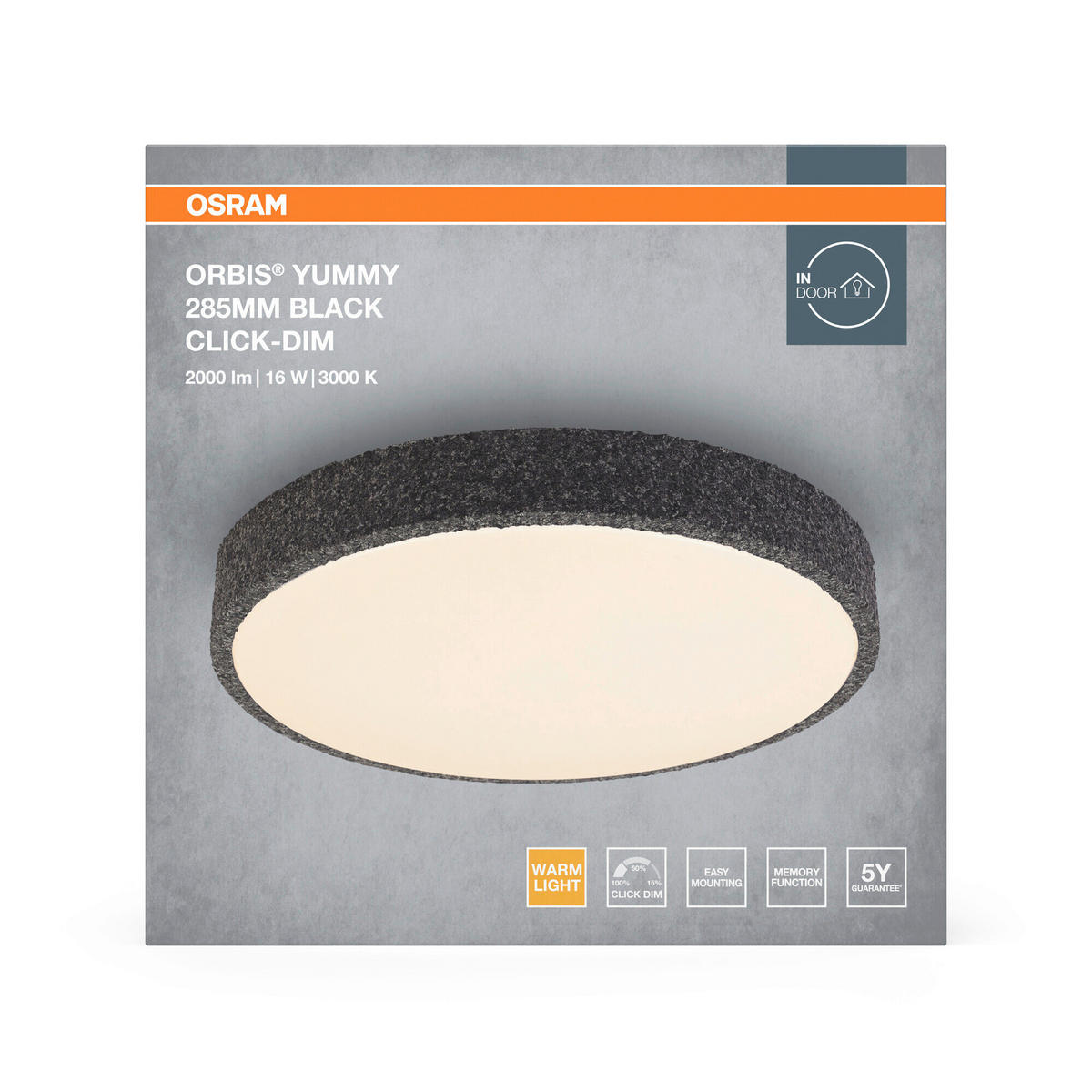 LED-DECKENLEUCHTE 28.5/6.5 cm   - Basics, Metall (28.5/6.5cm) - Osram