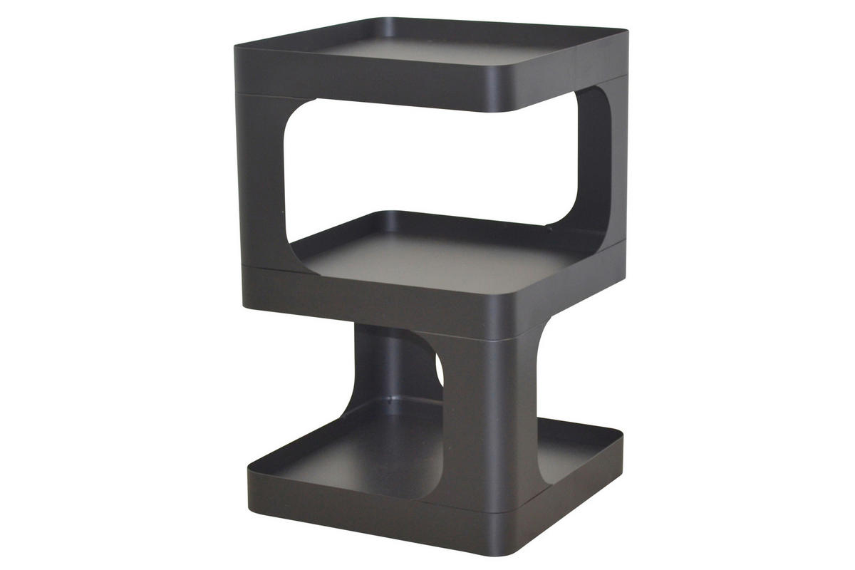 BEISTELLTISCH 35/35/55 cm Schwarz  - Schwarz, Design, Metall (35/35/55cm) - MID.YOU