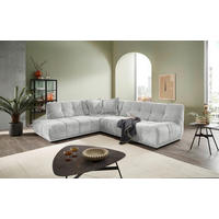 ECKSOFA Chenille Silberfarben  - Silberfarben/Schwarz, Modern, Kunststoff/Textil (250/284cm) - Livetastic
