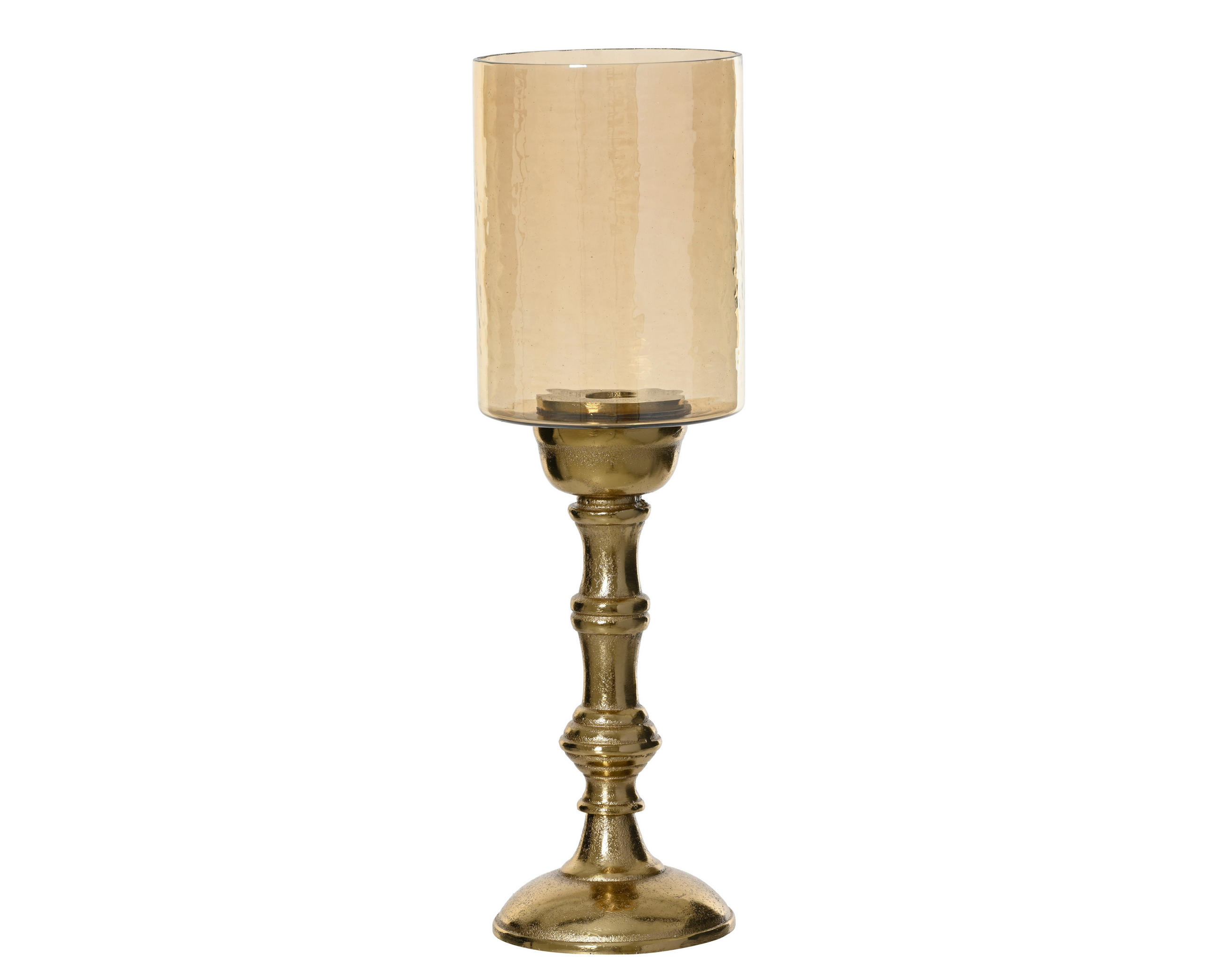 KERZENHALTER - Goldfarben/Bernsteinfarben, LIFESTYLE, Metall (11/11/38cm)