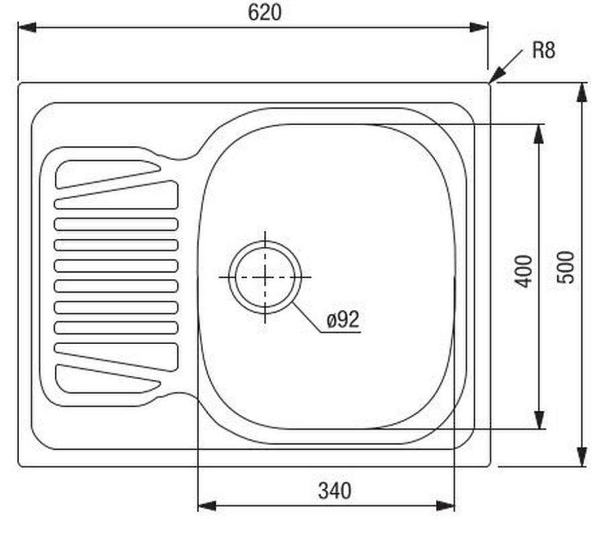 KONYHABLOKK GÉPEK NÉLKÜL  - nemesacélszínű/tölgyfa színű, Basics, faalapú anyag/fém (310cm) - Venda