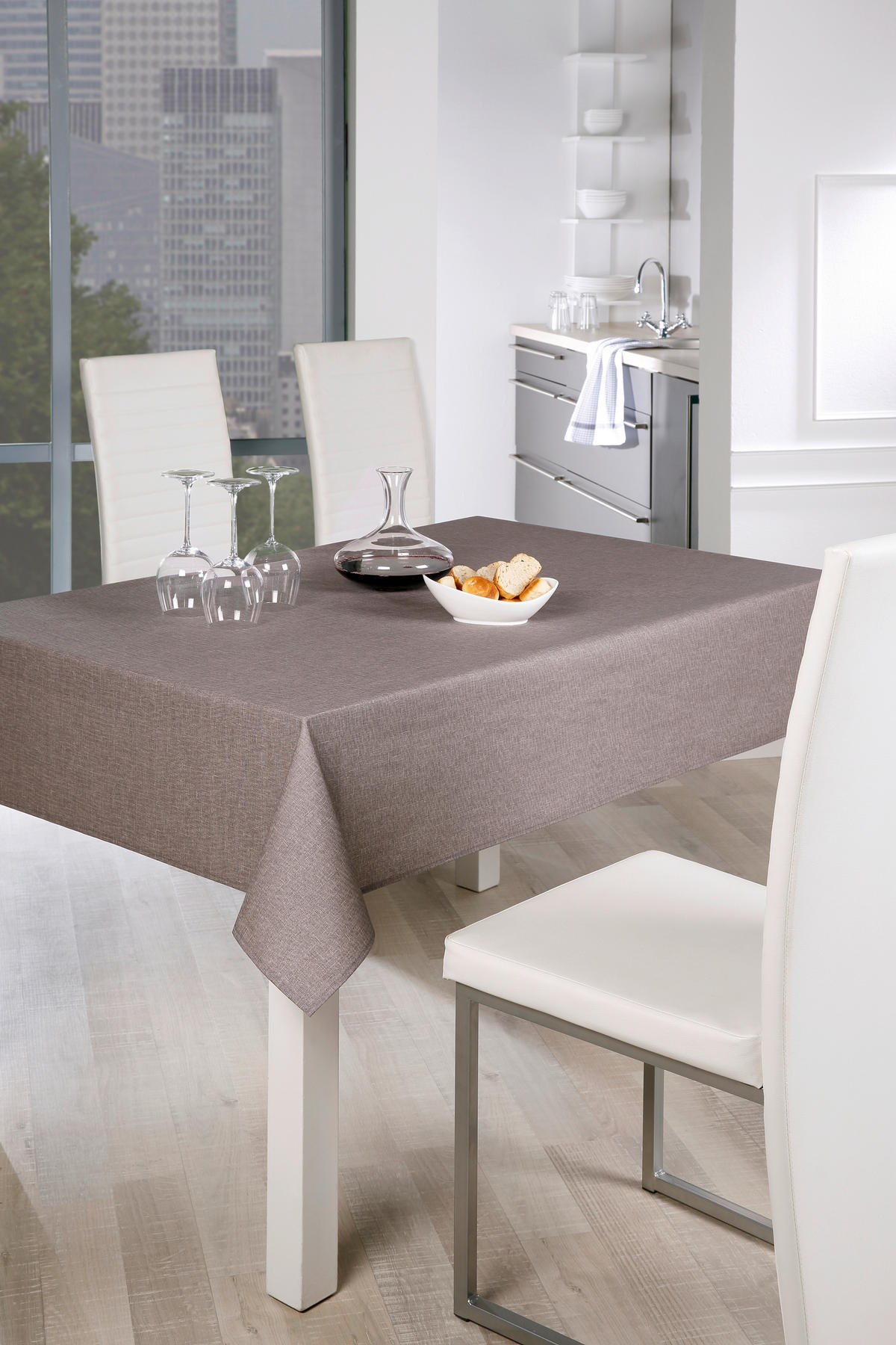 TISCHDECKE OSLO Textil Anthrazit 130/160 cm  - Anthrazit, Basics, Textil (130/160cm) - Peyer Syntex