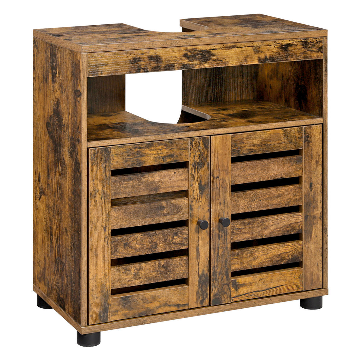 WASCHBECKENUNTERSCHRANK 60/63/30 cm  - Schwarz/Braun, Trend, Holzwerkstoff/Kunststoff (60/63/30cm) - MID.YOU