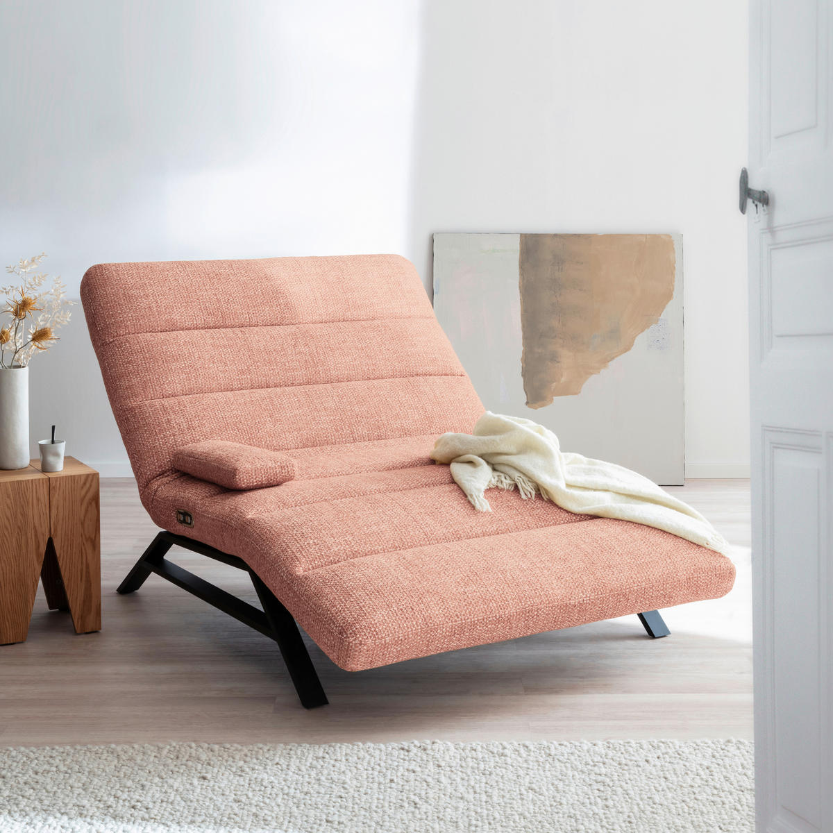 RELAXLIEGE Chenille Orange  - Schwarz/Orange, Design, Textil/Metall (120/54-113/158-198cm) - Pure Home Lifestyle