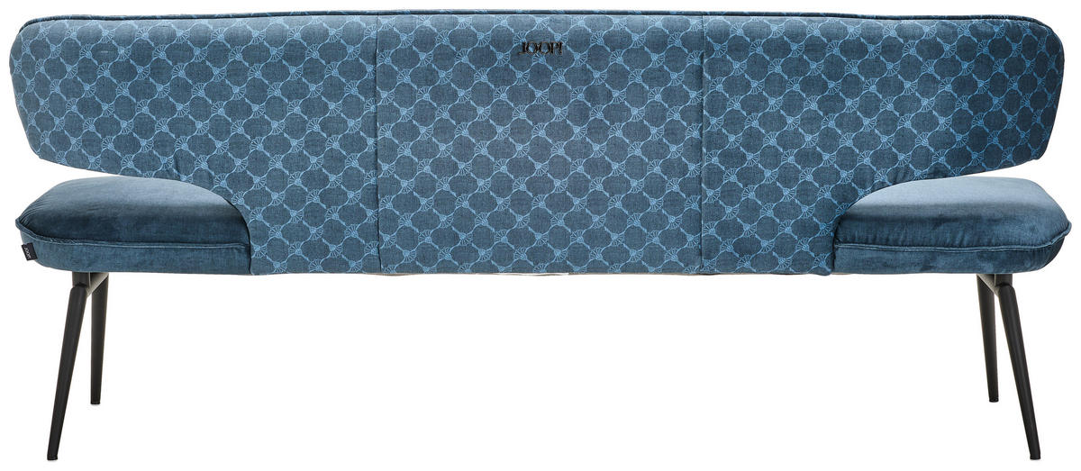 SITZBANK 207/86/67 cm Velours Blau, Schwarz  - Blau/Schwarz, Design, Textil/Metall (207/86/67cm) - Joop!