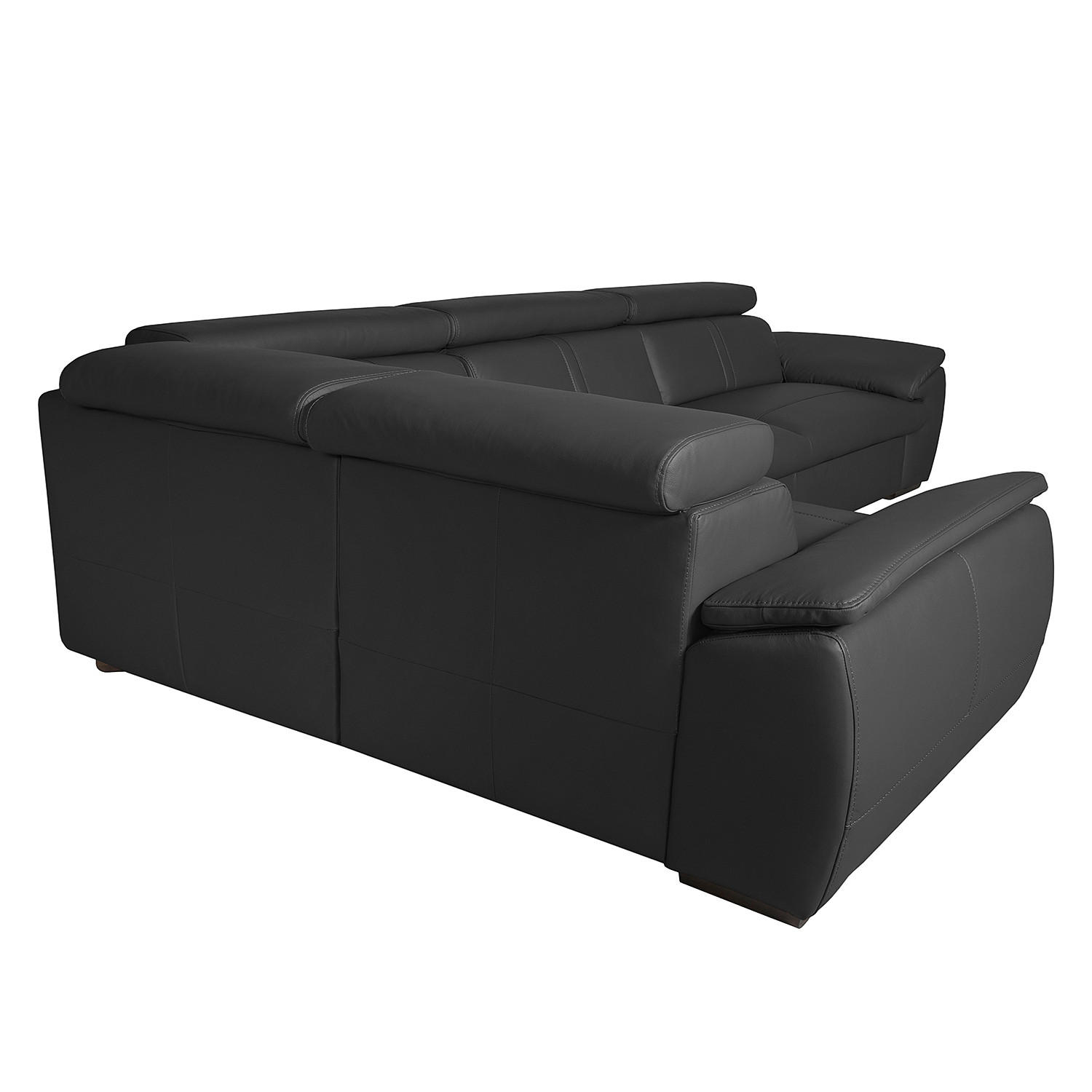 Thumbnail - Livetastic Ecksofa, Schwarz, Leder, Echtleder, Rindleder, 4-Sitzer, L-Form, 265x193 cm, Made in EU, Lederauswahl, seiten...