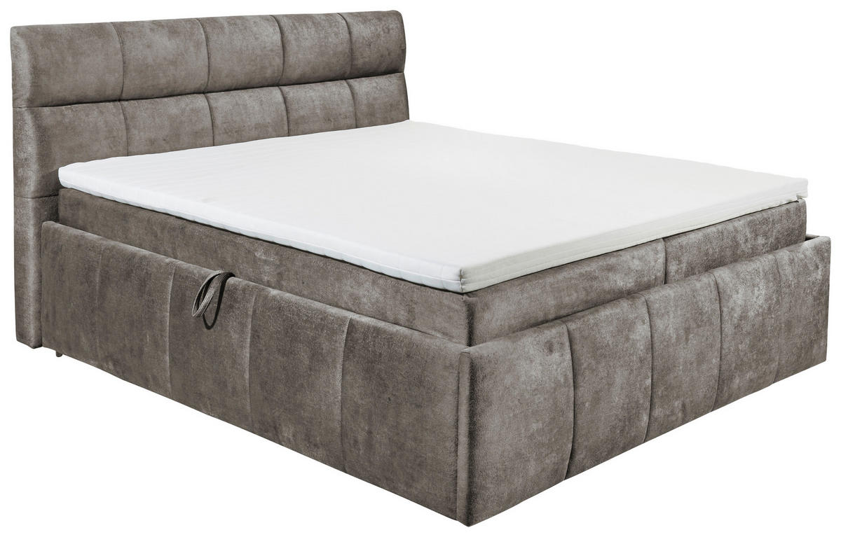 BOXBETT 180/200 cm  in Greige  - Greige/Schwarz, KONVENTIONELL, Kunststoff/Textil (180/200cm) - Modante