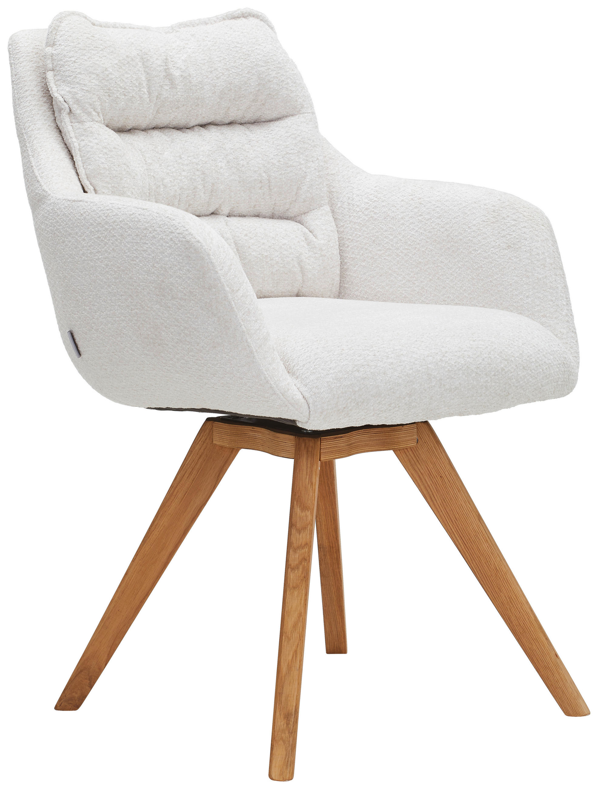 ARMLEHNSTUHL  in Chenille  - Eichefarben/Beige, KONVENTIONELL, Holz/Textil (59/86/69,5cm) - Linea Natura