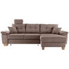 ECKSOFA Graubraun Cord  - Graubraun/Naturfarben, MODERN, Holz/Textil (270/176cm) - Livetastic