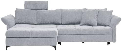 ECKSOFA in Chenille  - Schwarz, Konventionell, Textil/Metall (291/153cm) - Hom`in