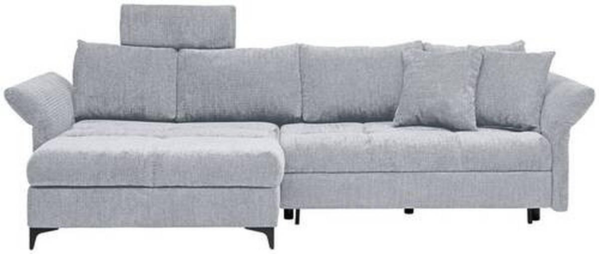 ECKSOFA in Chenille  - Schwarz, Konventionell, Textil/Metall (291/153cm) - Hom`in