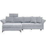 ECKSOFA in Chenille  - Schwarz, KONVENTIONELL, Textil/Metall (291/153cm) - Hom`in