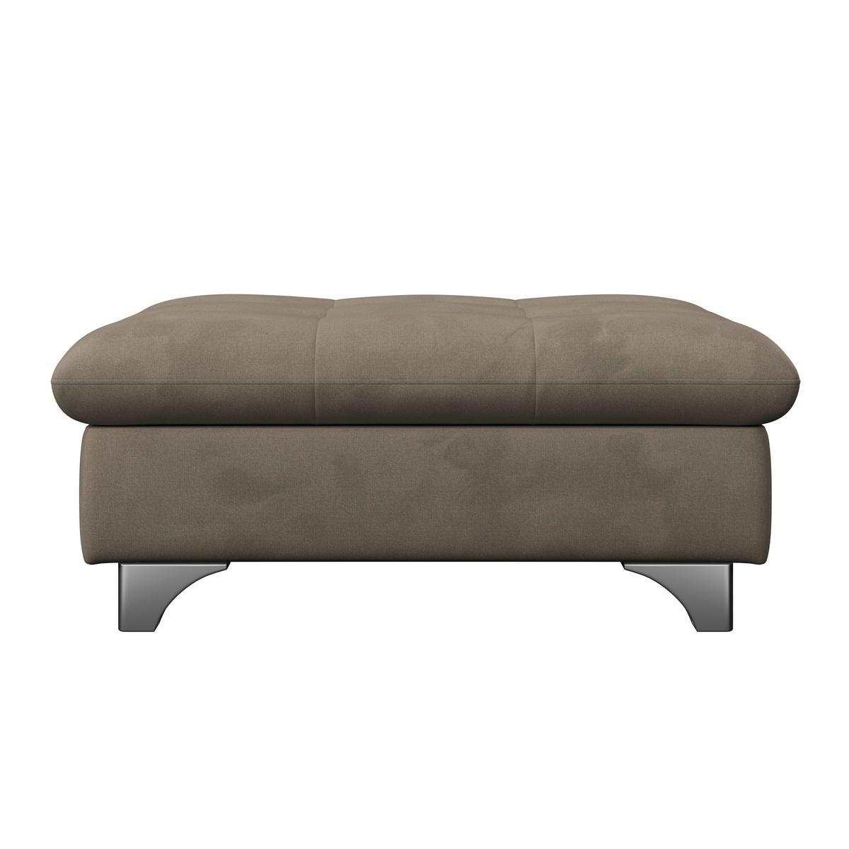 HOCKER Chenille Taupe  - Taupe/Chromfarben, KONVENTIONELL, Textil/Metall (108/46/108cm) - Livetastic