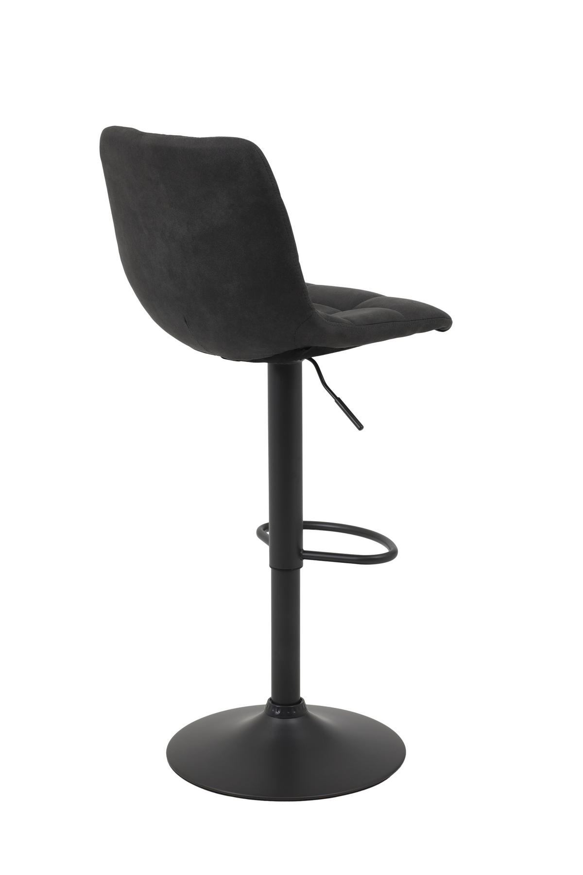 BARHOCKER Mikrofaser Anthrazit Stahl Typenauswahl, Sitzfläche 360° drehbar, abwischbar  - Anthrazit/Grau, MODERN, Textil/Metall (43/91-113/44cm) - MID.YOU