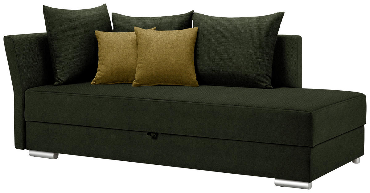 LEŽADLO, textil, 220/93/100 cm - tmavožltá/chrómová, Design, textil/plast (220/93/100cm) - Livetastic